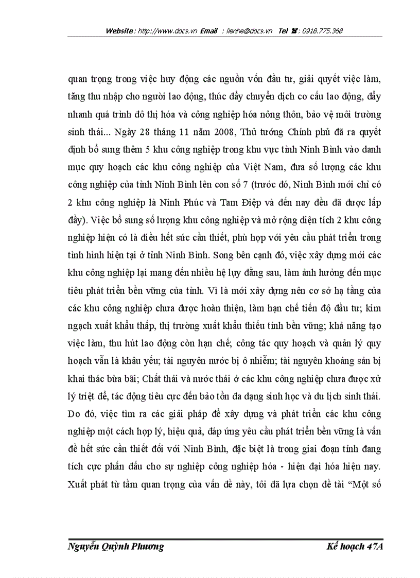 image for page Quá trình quy hoạch đầu tư xây dựng cơ sở hạ tầng kỹ thuật thu hút và quản lý nhà đầu tư của các khu công nghiệp trên địa bàn tỉnh Ninh Bình