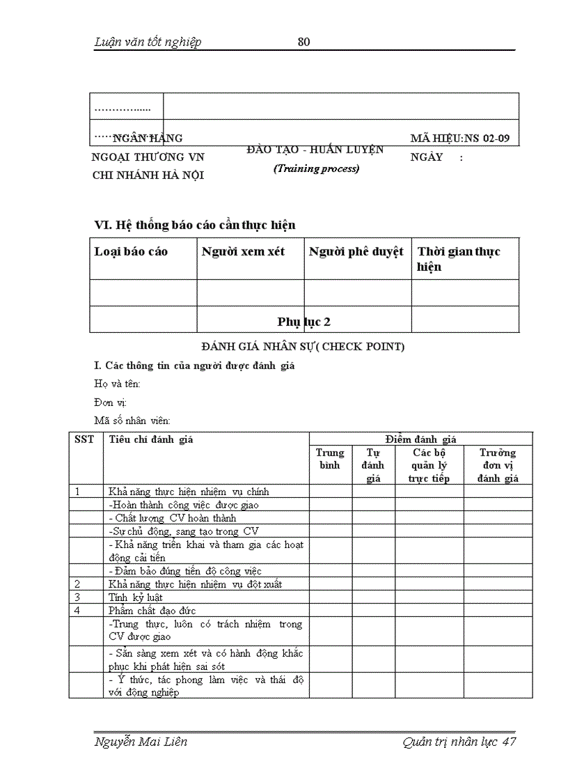 image for page Hoàn thiện quy trình đào tạo Nguồn nhân lực tại Ngân hàng Ngoại thương Việt Nam chi nhánh Hà Nội