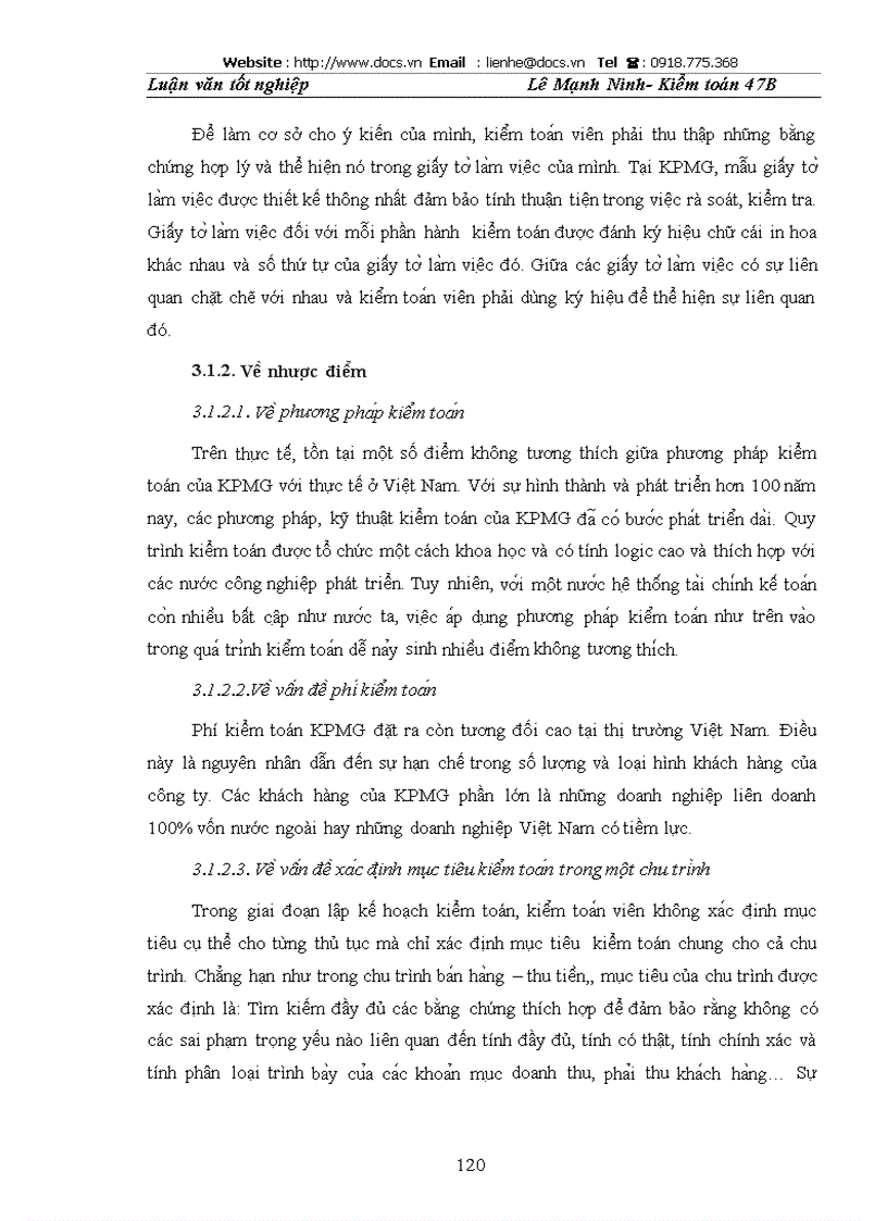 image for page Hoàn thiện kiểm toán chu trình bán hàng thu tiền trong kiểm toán báo cáo tài chính do Công ty TNHH KPMG Việt Nam thực hiện