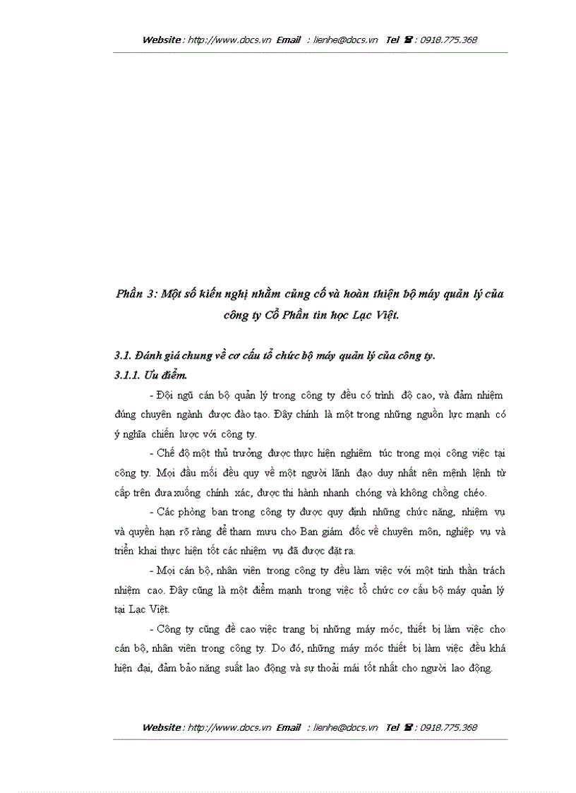 image for page Cơ cấu tổ chức bộ máy quản lý của doanh nghiệp tại Công ty Cổ Phần tin học Lạc Việt
