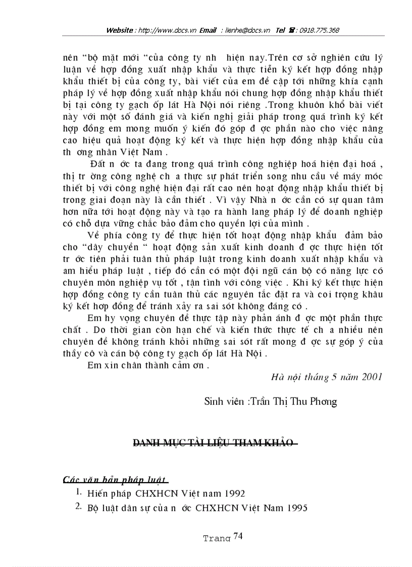 image for page Cơ sở pháp lý và thực tiễn kí kết thực hiện hợp đồng nhập khẩu thiết bị tại công ty Gạch ốp lát Hà Nội