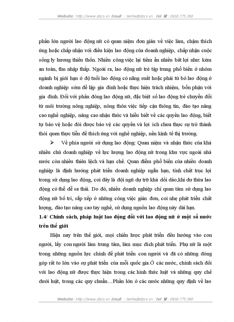 image for page Đánh giá tình hình thực hiện chính sách pháp luật lao động đối với lao động nữ trong các Doanh nghiệp ngoài Nhà nước