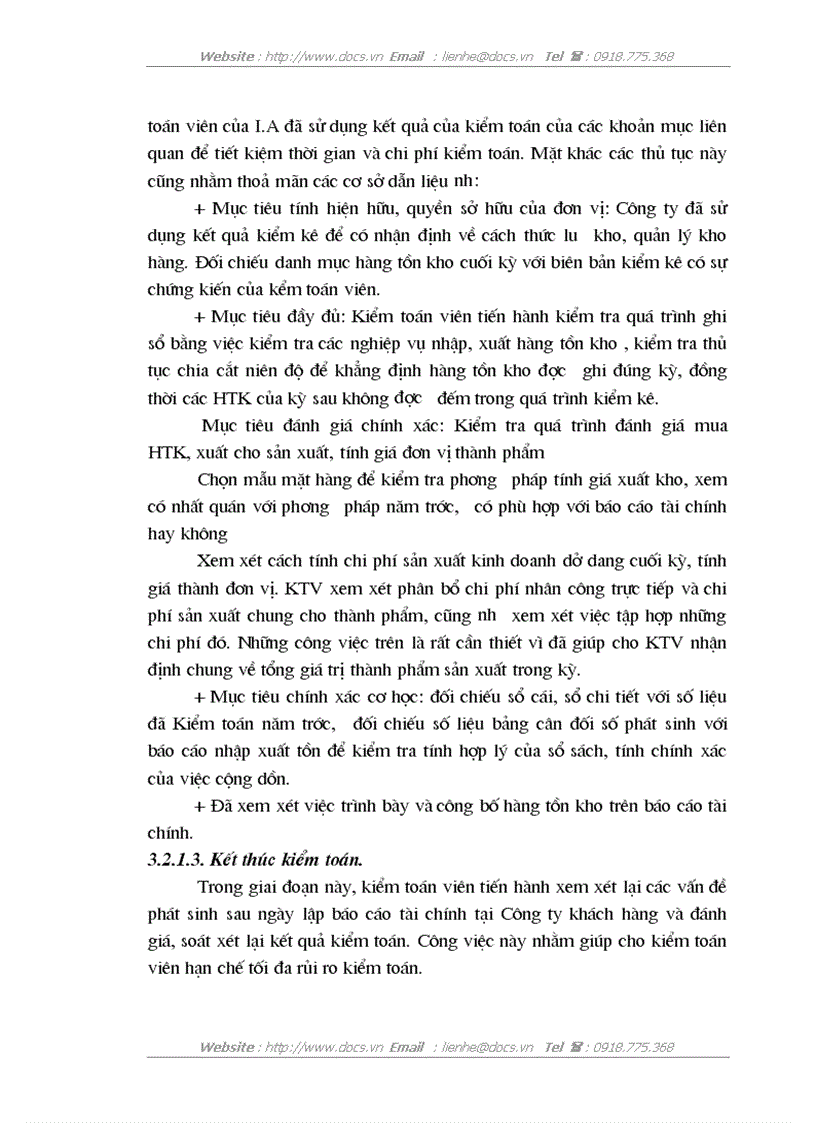 image for page Hoàn thiện quy trình kiểm toán khoản mục hàng tồn kho trong kiểm toán báo cáo tài chính do công ty trách nhiệm hữu hạn kiểm toán Đông Dương thực hiện