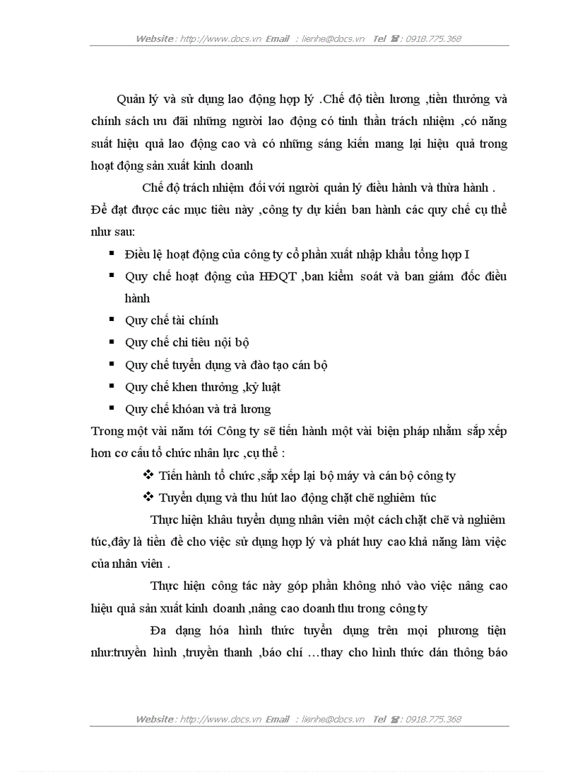 image for page Nâng cao hiệu quả công tác bố trí và sử dụng nhân lực hợp lý tại công ty cổ phần xuất nhập khẩu tổng hợp I