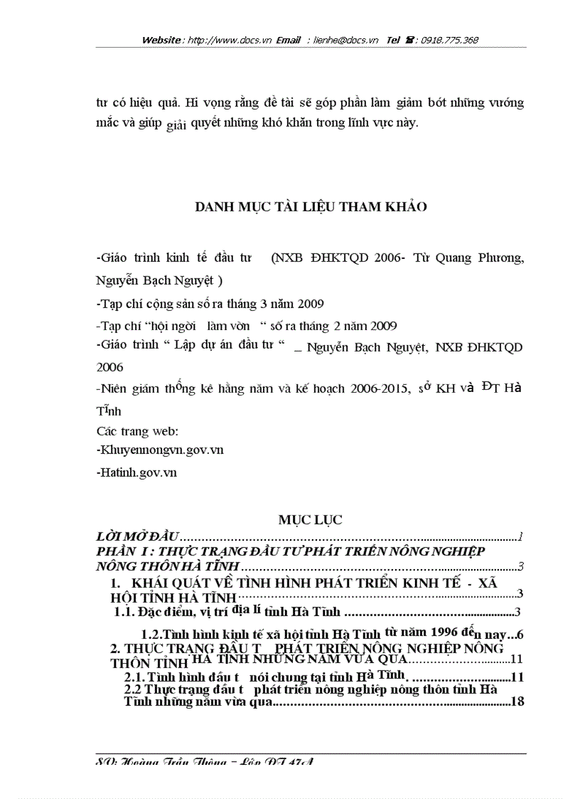 image for page Đầu tư phát triển nông nghiệp nông thôn tỉnh Hà Tĩnh Thực trạng định hướng và giải pháp