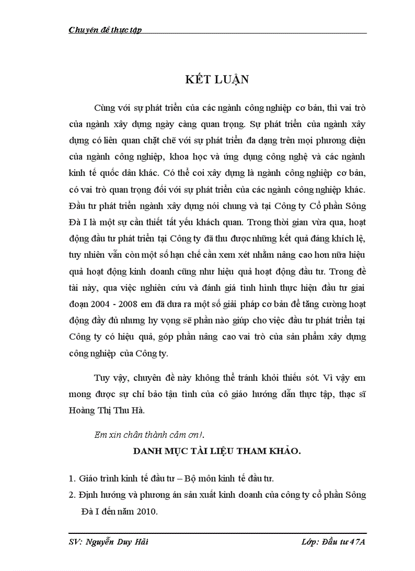 image for page Đầu tư phát triển tại Công ty CP Sông Đà 1 Thực trạng và giải pháp