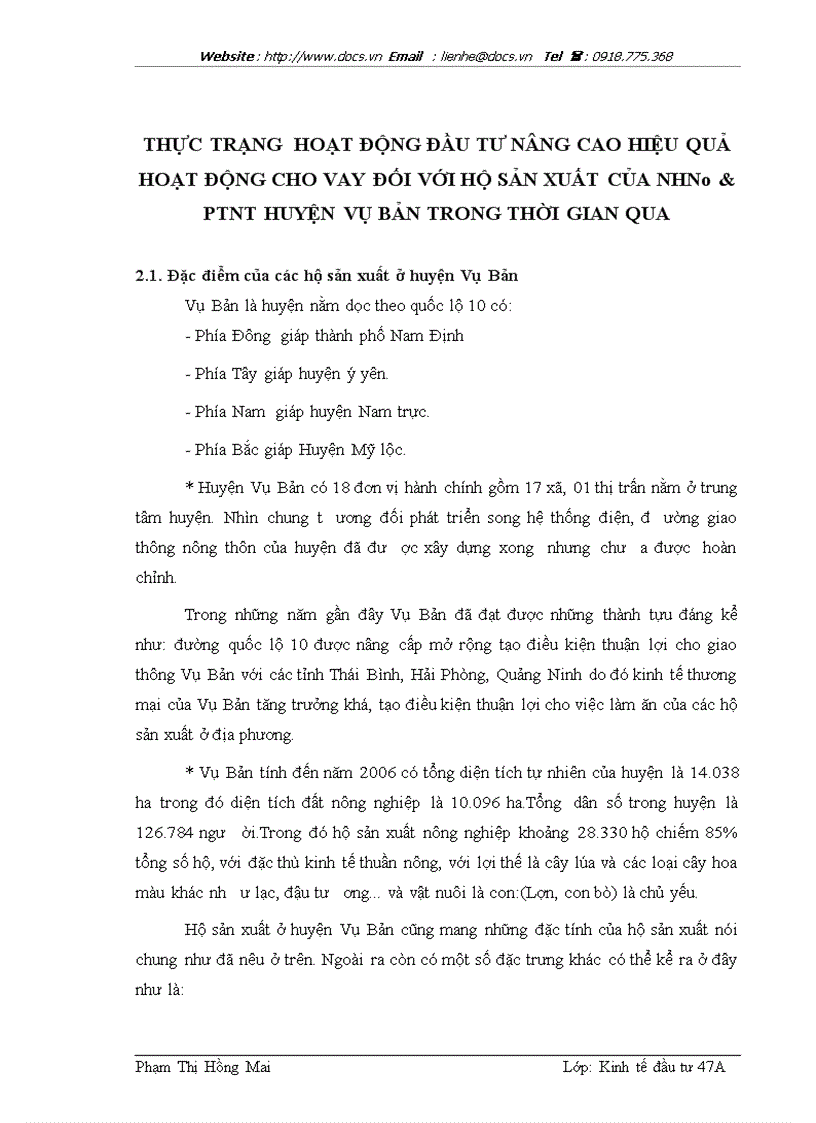image for page Hoạt động đầu tư cho vay đối với hộ sản xuất tại ngânhàng NHNo PTNT AgriBank Chi nhánh huyện Vụ Bản