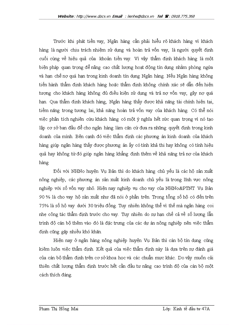 image for page Hoạt động đầu tư cho vay đối với hộ sản xuất tại ngânhàng NHNo PTNT AgriBank Chi nhánh huyện Vụ Bản