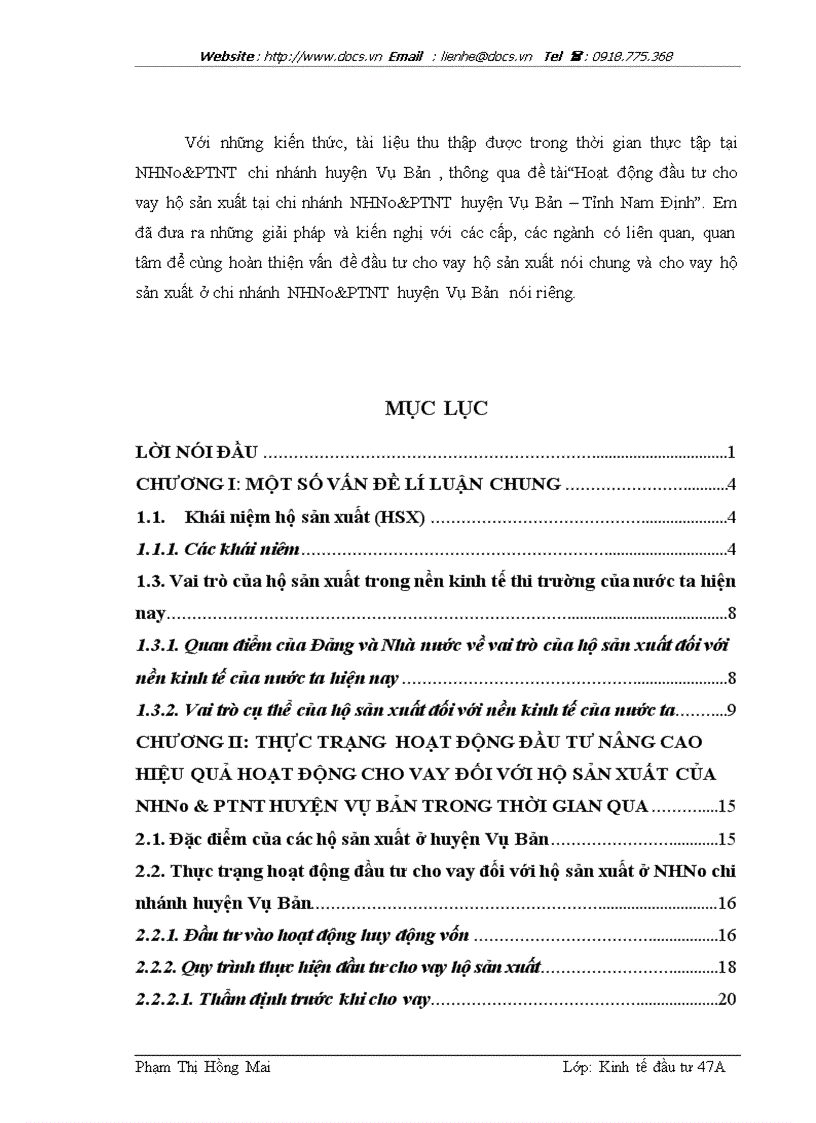 image for page Hoạt động đầu tư cho vay đối với hộ sản xuất tại ngânhàng NHNo PTNT AgriBank Chi nhánh huyện Vụ Bản