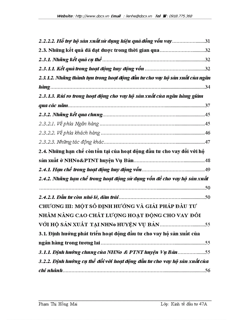 image for page Hoạt động đầu tư cho vay đối với hộ sản xuất tại ngânhàng NHNo PTNT AgriBank Chi nhánh huyện Vụ Bản