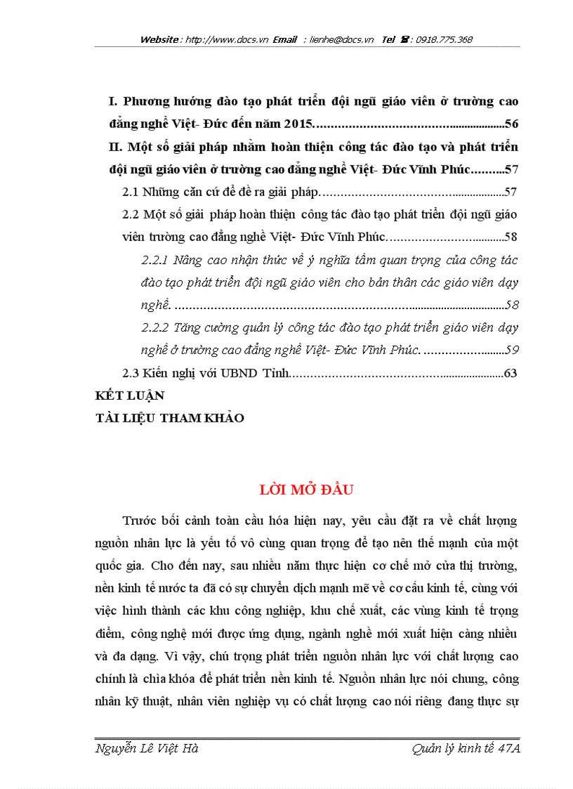 image for page Công tác đào tạo phát triển chất lượng đội ngũ giáo viên tại trường cao đẳng dạy nghề Việt Đức tỉnh Vĩnh Phúc