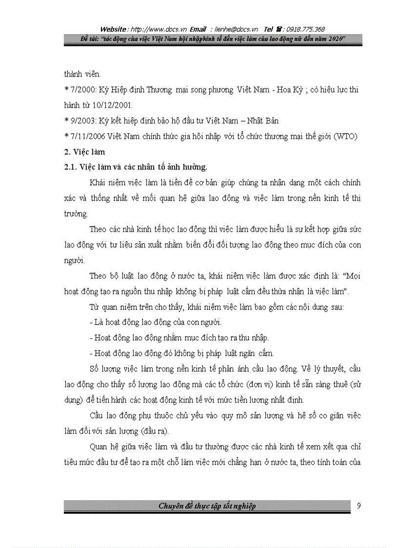 image for page Tác động của việc Việt Nam hội nhập kinh tế đến việc làm của lao động nữ đến năm 2020