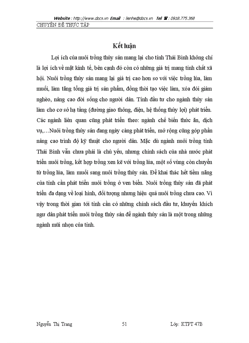 image for page Thực trạng và giải pháp nâng cao hiệu quả nuôi trồng thuỷ sản ở tỉnh thái bình