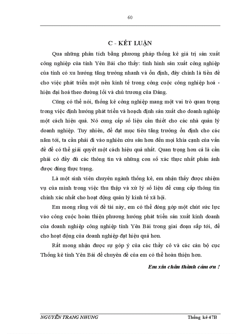 image for page Vận dụng một số phương pháp thống kê phân tích tình hình phát triển sản xuất công nghiệp tỉnh Yên Bái giai đoạn 2003 2007 và dự báo cho năm 2010