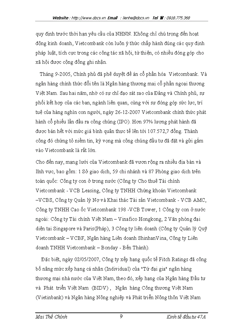 image for page Thực trạng và giải pháp nâng cao hiệu quả công tác thẩm định dự án tại Chi nhánh Thành Công ngânhàng NHTMCP Ngoại Thương VietcomBank