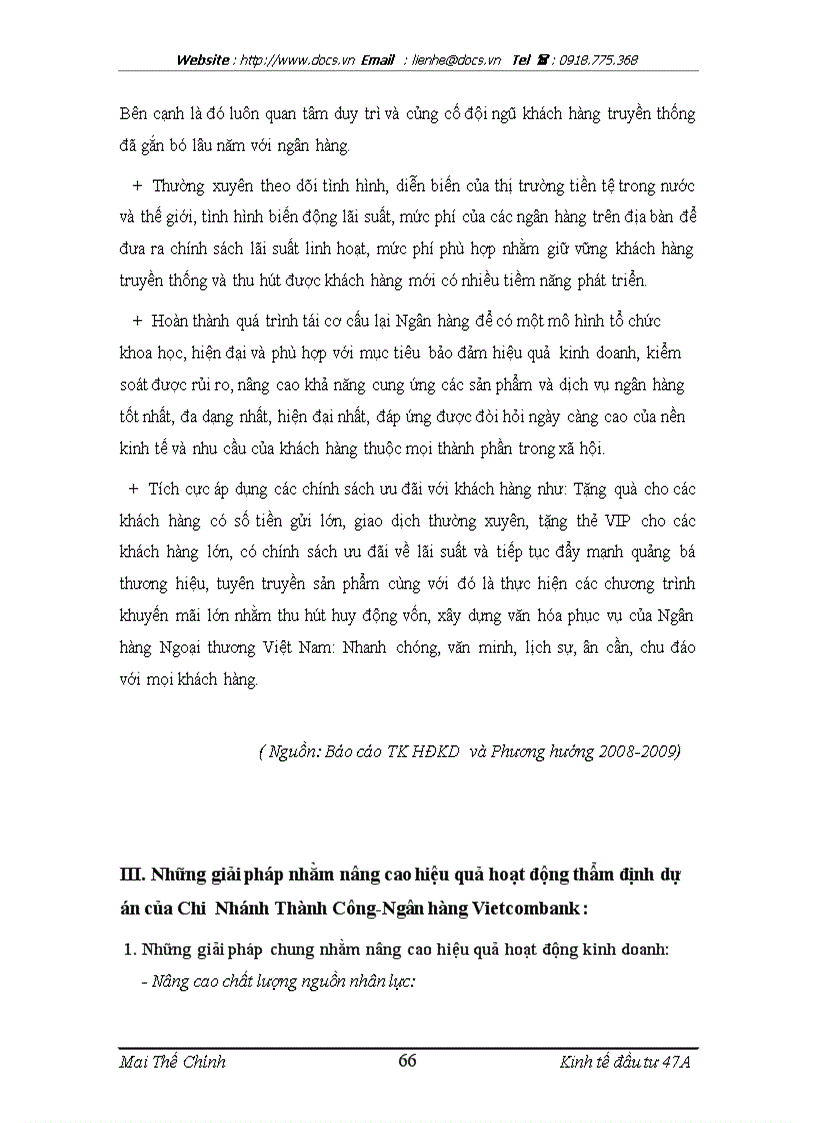 image for page Thực trạng và giải pháp nâng cao hiệu quả công tác thẩm định dự án tại Chi nhánh Thành Công ngânhàng NHTMCP Ngoại Thương VietcomBank