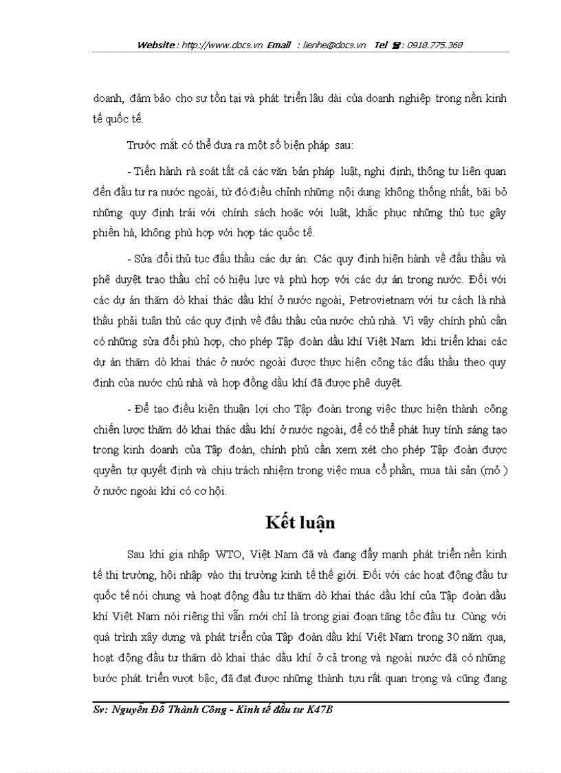 image for page FDI ra nước ngoài trong lĩnh vực thăm dò khai thác dầu khí tại Tập đoàn dầu khí Việt Nam Thực trạng và giải pháp