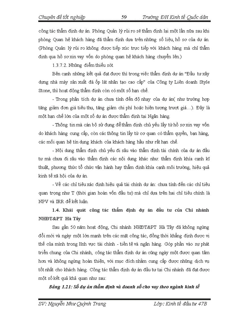 image for page Hoạt động thẩm định dự án đầu tư tại Chi nhánh ngânhàng NHĐT PT BIDV Hà Tây