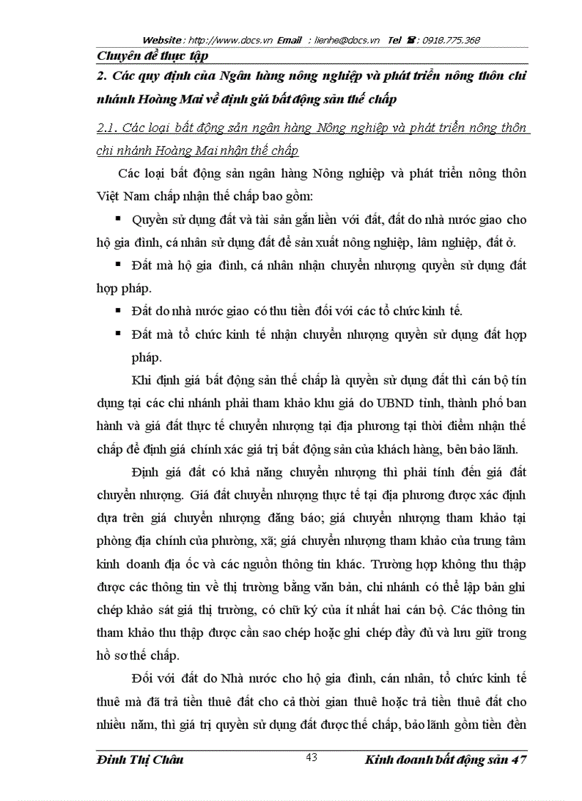 image for page Về hoạt động định giá bất động sản thế chấp tại chi nhánh ngânhàng NHNo PTNT AgriBank Hoàng Mai tại Hà Nội