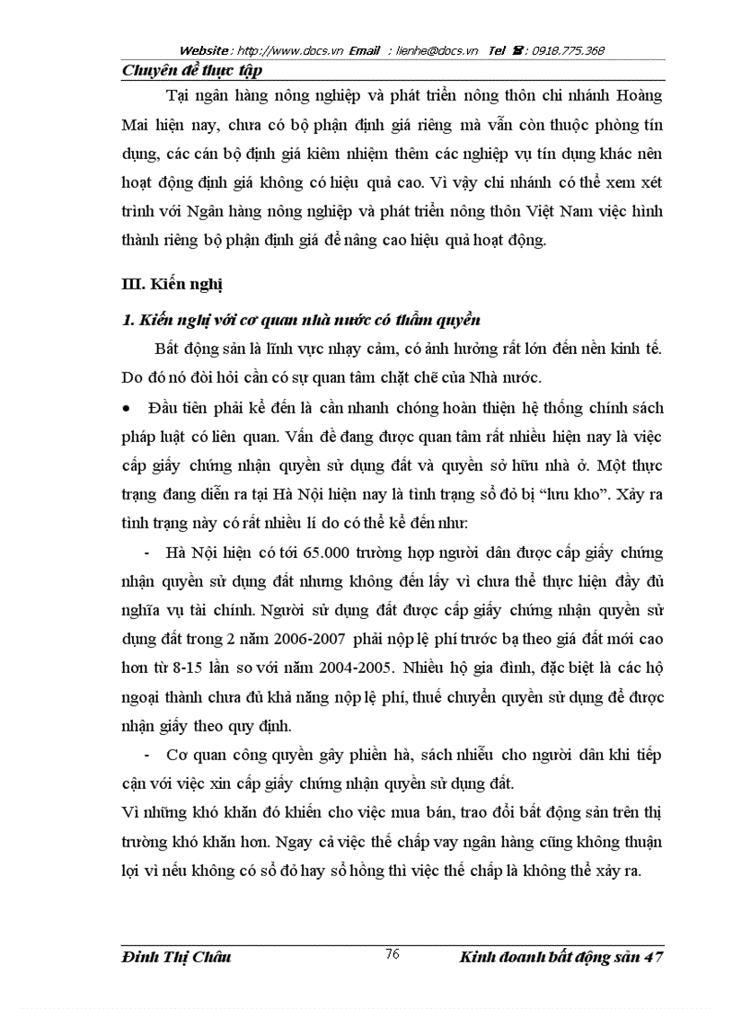 image for page Về hoạt động định giá bất động sản thế chấp tại chi nhánh ngânhàng NHNo PTNT AgriBank Hoàng Mai tại Hà Nội