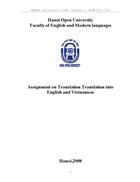 Assignment on Translation into English and Vietnamese lt Eng gt