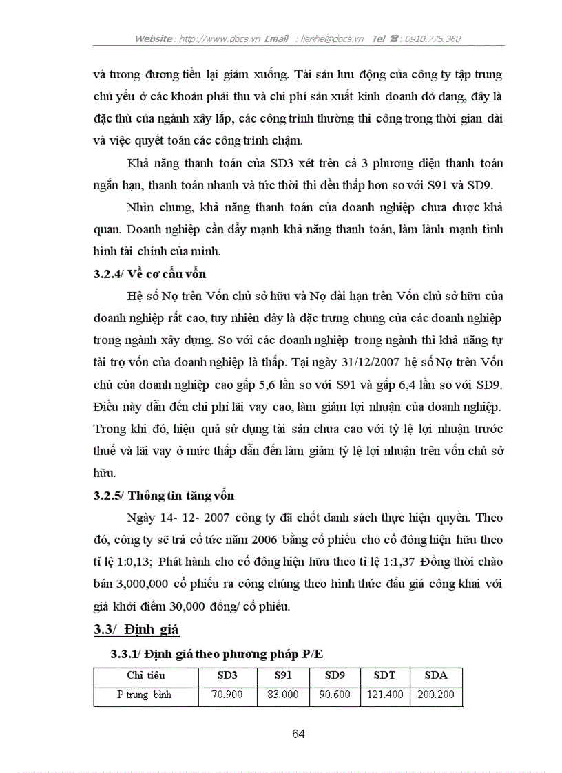 image for page Phân tích và định giá Công ty cổ phần Sông Đà 3