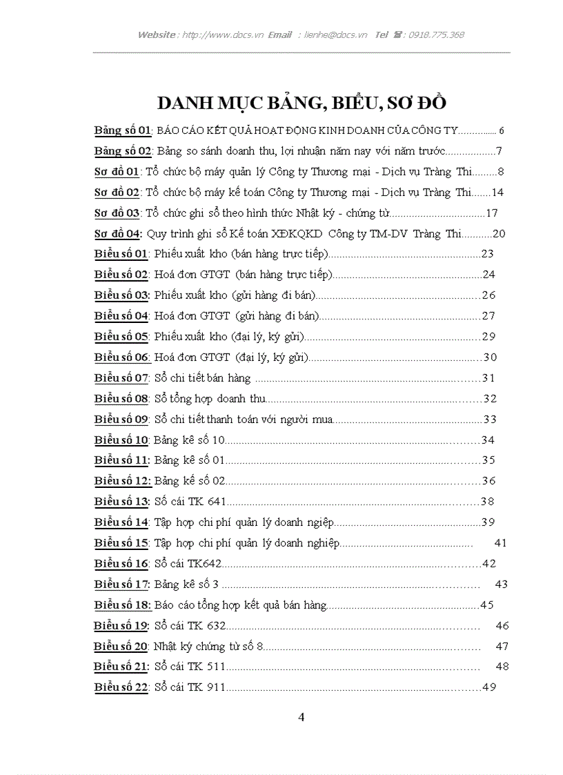 image for page Hoàn thiện kế toán tiêu thụ và xác định kết quả kinh doanh với việc nâng cao hiệu quả kinh doanh của Công ty Thương mại Dịch vụ Tràng Thi