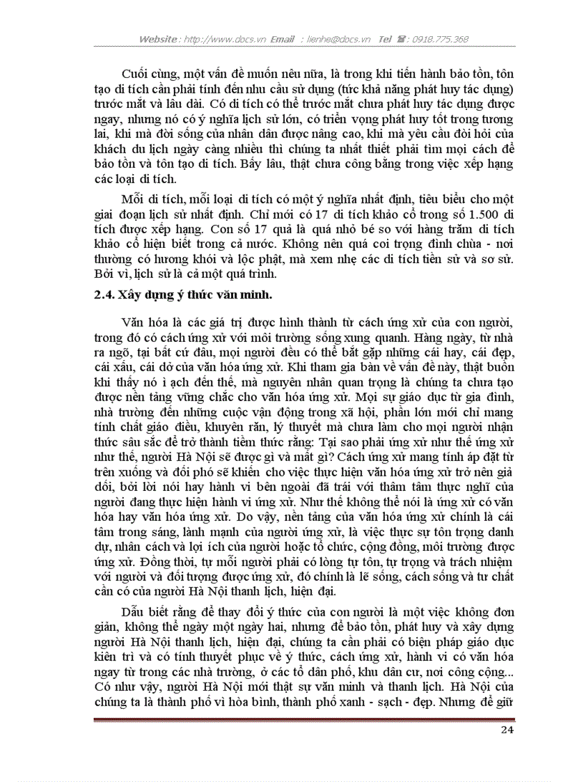 image for page Phát triển du lịch văn hoá trên địa bàn Hà Nội