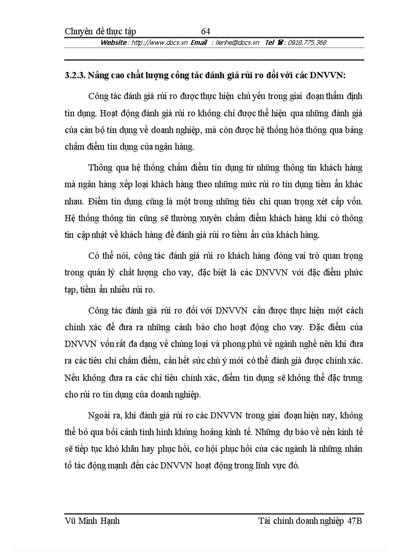 image for page Nâng cao chất lượng cho vay đối với doanh nghiệp vừa và nhỏ tại chi nhánh Láng Hạ Ngân hàng thương mại cổ phần Quân Đội
