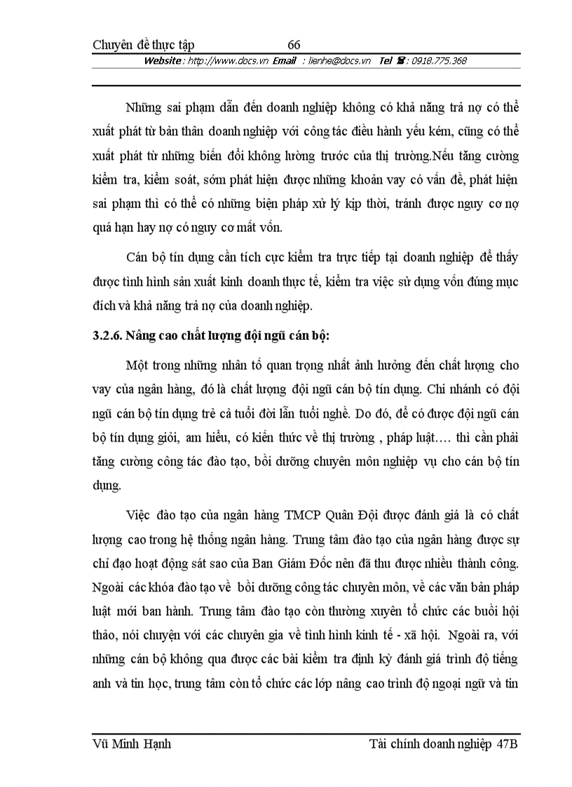 image for page Nâng cao chất lượng cho vay đối với doanh nghiệp vừa và nhỏ tại chi nhánh Láng Hạ Ngân hàng thương mại cổ phần Quân Đội