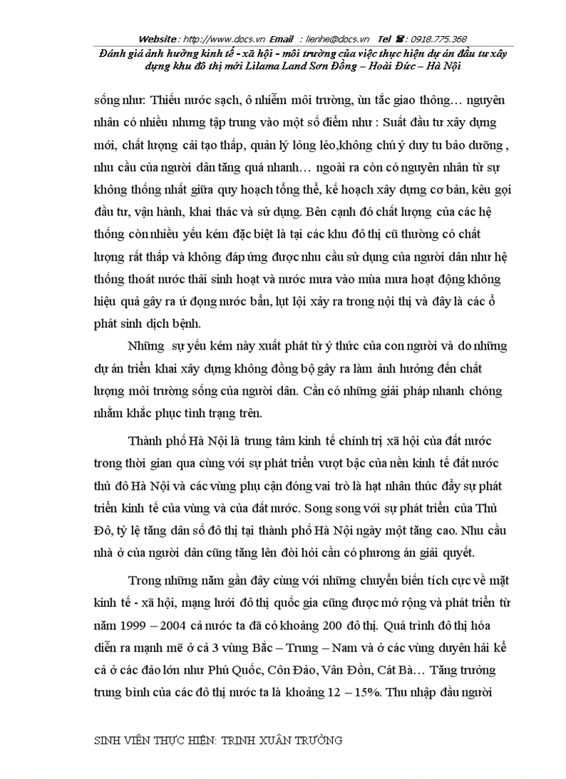 image for page Đánh giá ảnh hưởng kinh tế xã hội môi trường của việc thực hiện dự án đầu