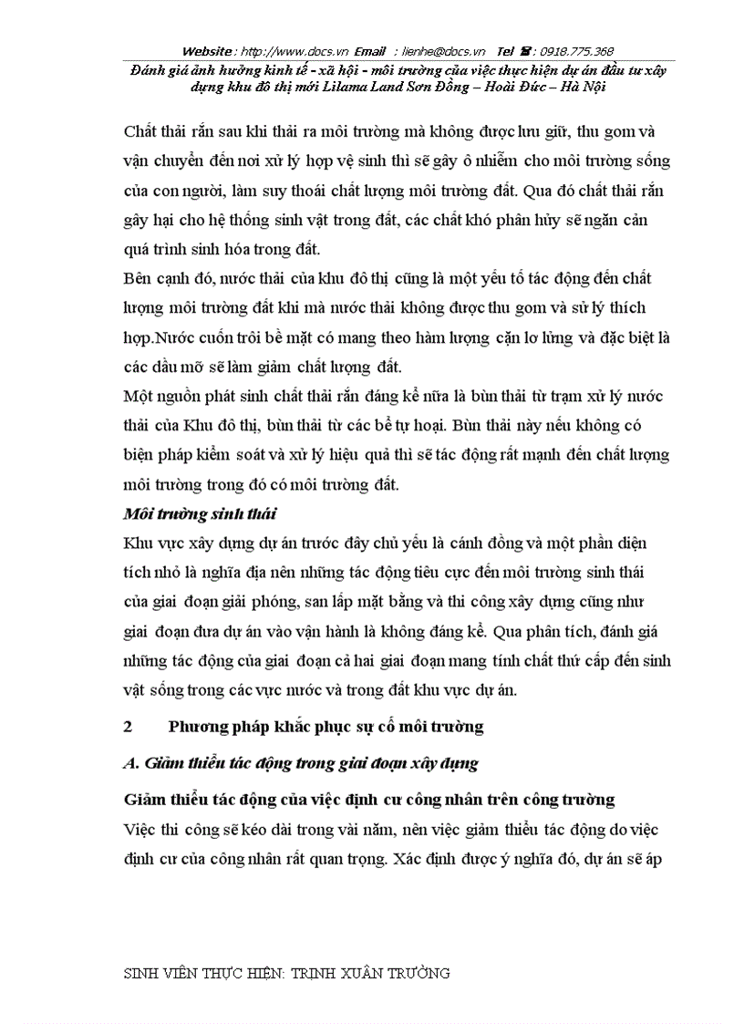 image for page Đánh giá ảnh hưởng kinh tế xã hội môi trường của việc thực hiện dự án đầu