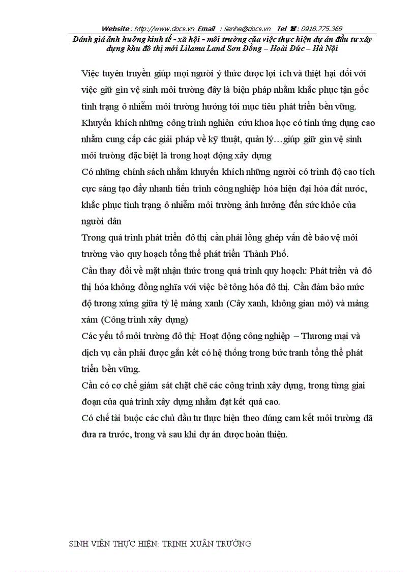 image for page Đánh giá ảnh hưởng kinh tế xã hội môi trường của việc thực hiện dự án đầu