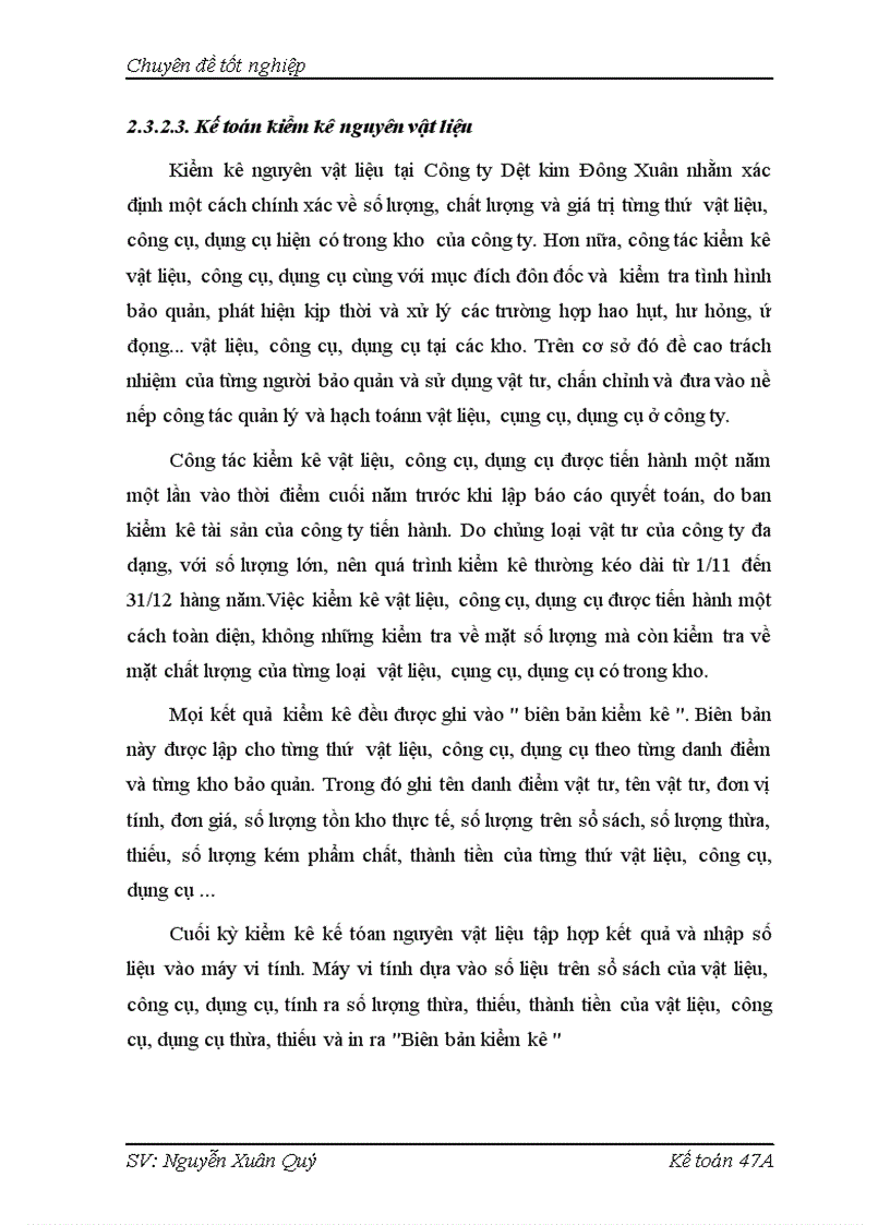 image for page Hoàn thiện kế toán nguyên vật liệu tại Công ty Dệt kim Đông Xuân Hà Nội