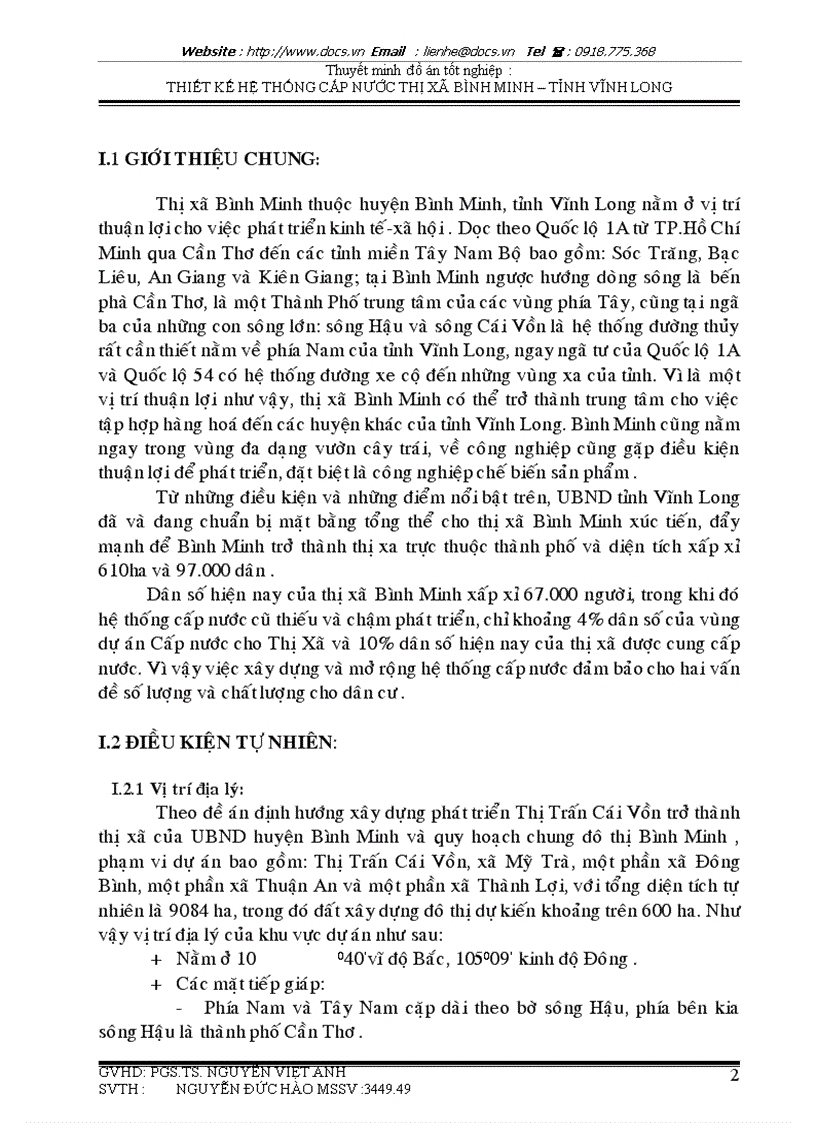 image for page Thiết kế cải tạo và mở rộng hệ thống cấp nước thị xã Bình Minh tỉnh Vĩnh Long