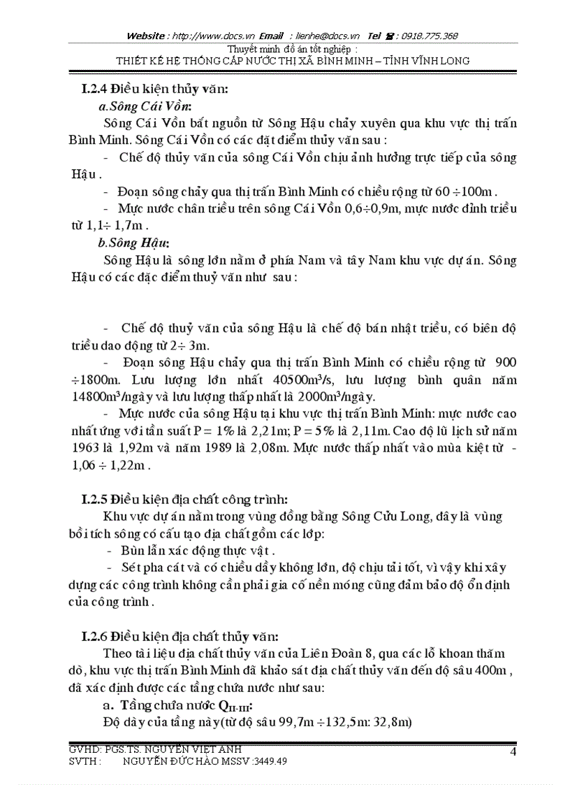 image for page Thiết kế cải tạo và mở rộng hệ thống cấp nước thị xã Bình Minh tỉnh Vĩnh Long