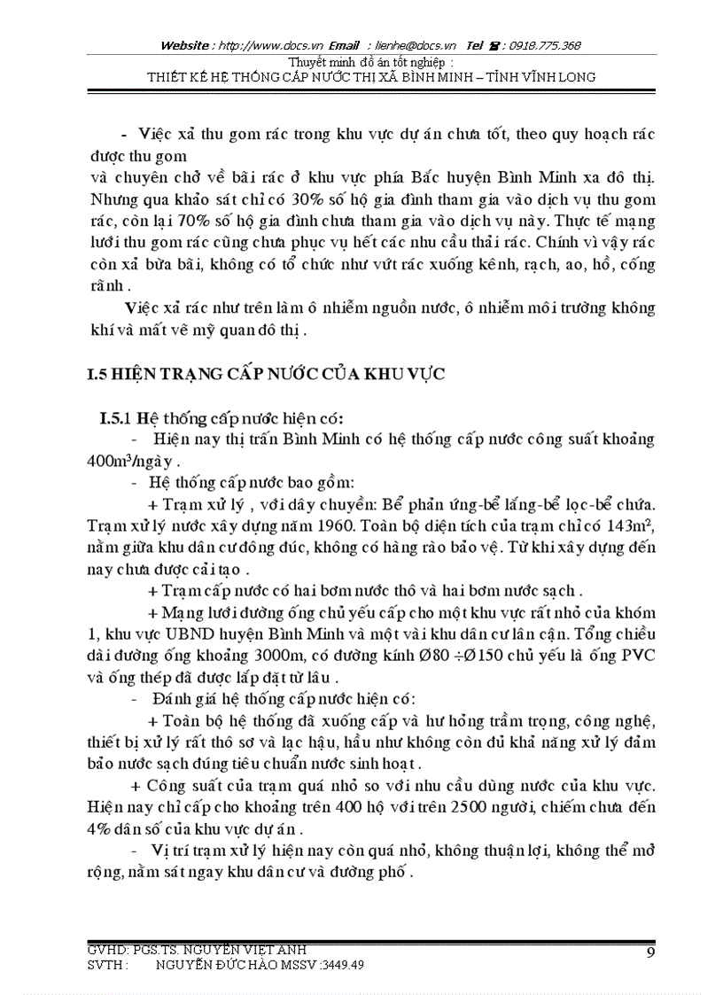 image for page Thiết kế cải tạo và mở rộng hệ thống cấp nước thị xã Bình Minh tỉnh Vĩnh Long
