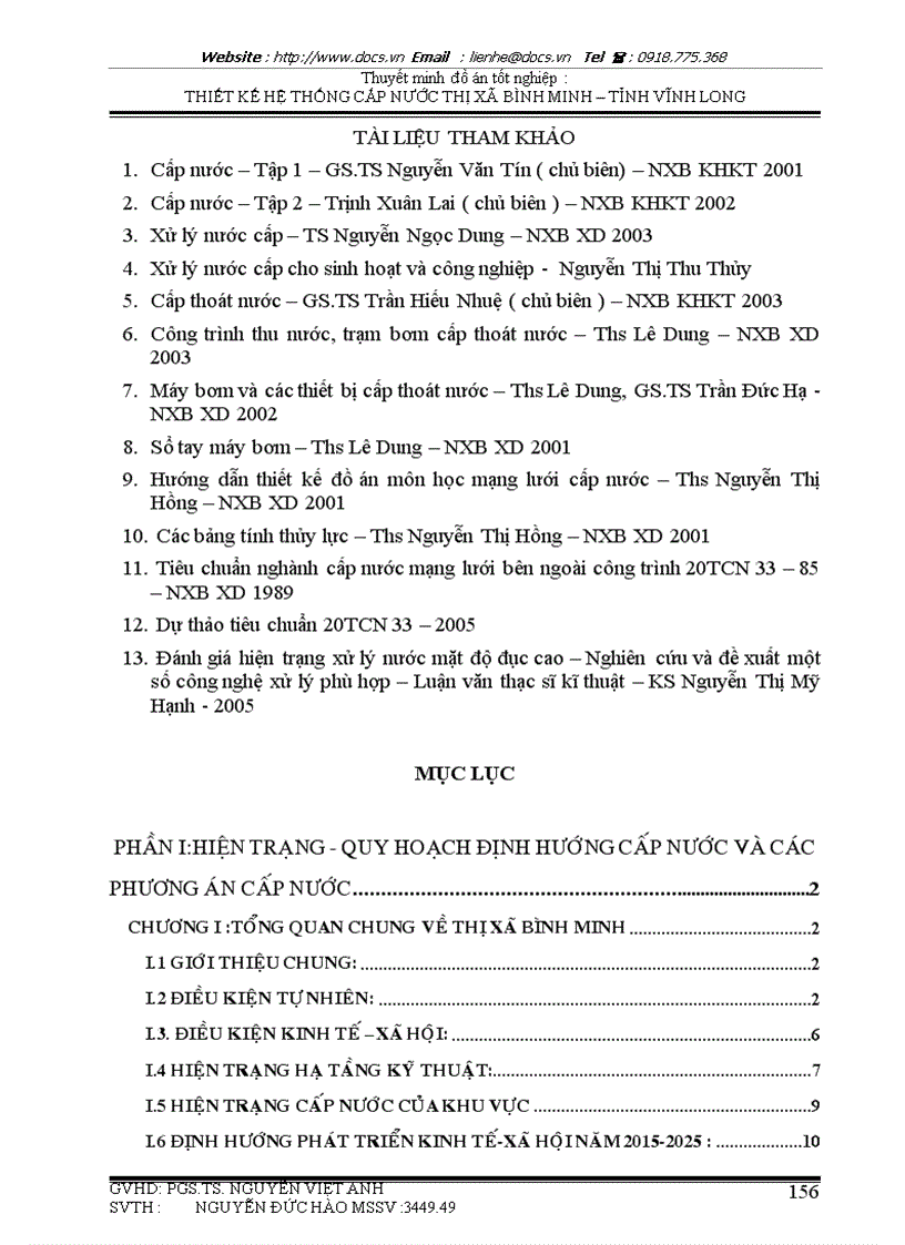 image for page Thiết kế cải tạo và mở rộng hệ thống cấp nước thị xã Bình Minh tỉnh Vĩnh Long
