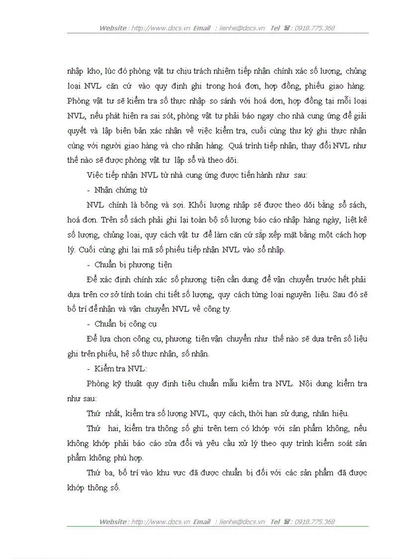 image for page Hoạt động mua nguyên vật liệu ở công ty TNHH Nhà nước một thành viên Dệt 19 5 Hà Nội