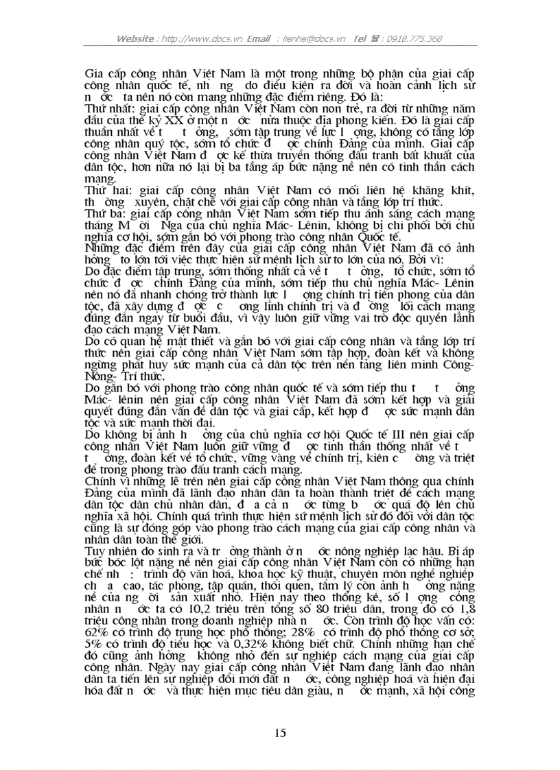 image for page Sứ mệnh lịch sử của giai cấp công nhân