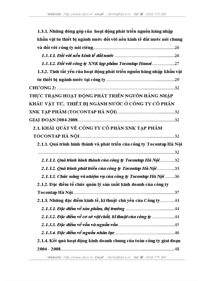 image for page Hoạt động phát triển nguồn hàng nhập khẩu vật tư thiết bị ngành nước ở công ty cổ phần xnk tạp phẩm tocontap hà nội