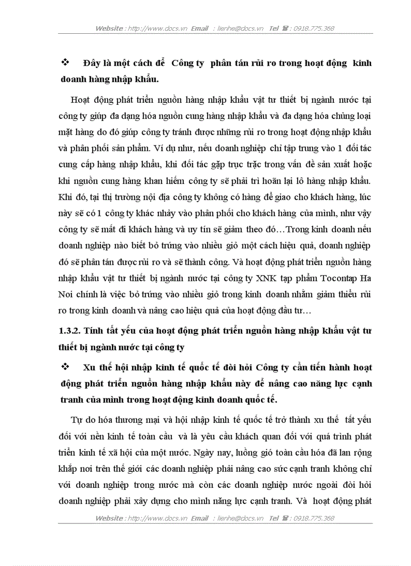 image for page Hoạt động phát triển nguồn hàng nhập khẩu vật tư thiết bị ngành nước ở công ty cổ phần xnk tạp phẩm tocontap hà nội