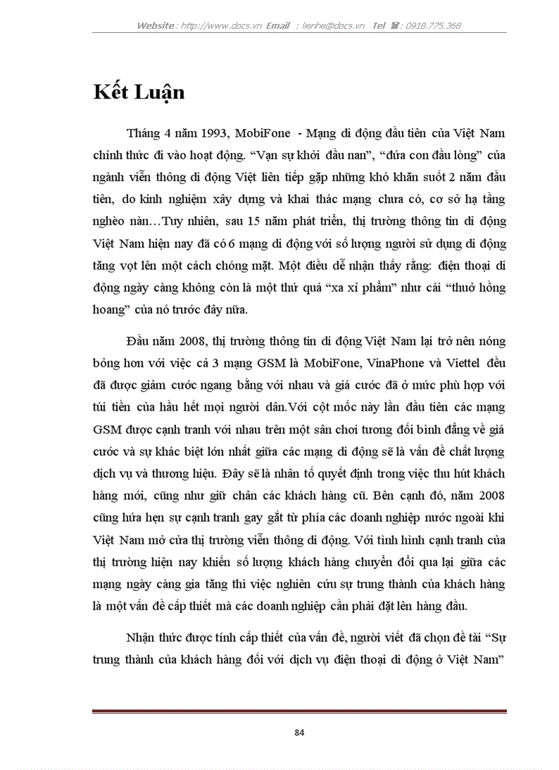 image for page Nghiên cứu sự trung thành của khách hàng đối với dịch vụ viễn thông di động tại Việt Nam