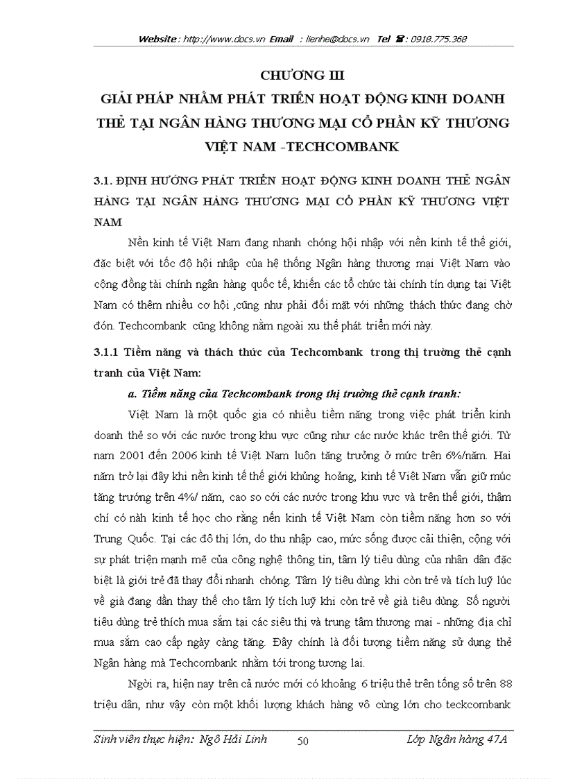 image for page Giải pháp phát triển hoạt động kinh doanh thẻ tại Ngân hàng thương mại cổ phần Kỹ thương Việt Nam Techcombank