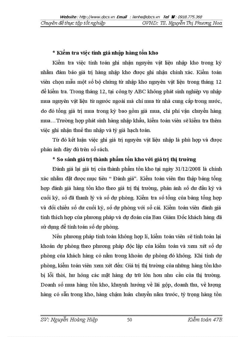 image for page Chu trình kiểm toán hàng tồn kho trong kiểm toán báo cáo tài chính do Công ty TNHH kiểm toán và dịch vụ tin học TP HCM chi nhánh Hà Nội thực hiện