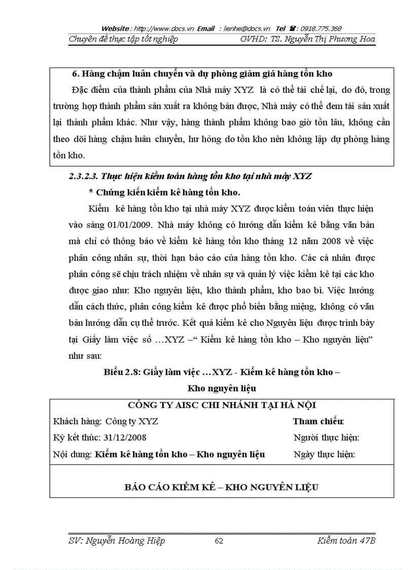 image for page Chu trình kiểm toán hàng tồn kho trong kiểm toán báo cáo tài chính do Công ty TNHH kiểm toán và dịch vụ tin học TP HCM chi nhánh Hà Nội thực hiện