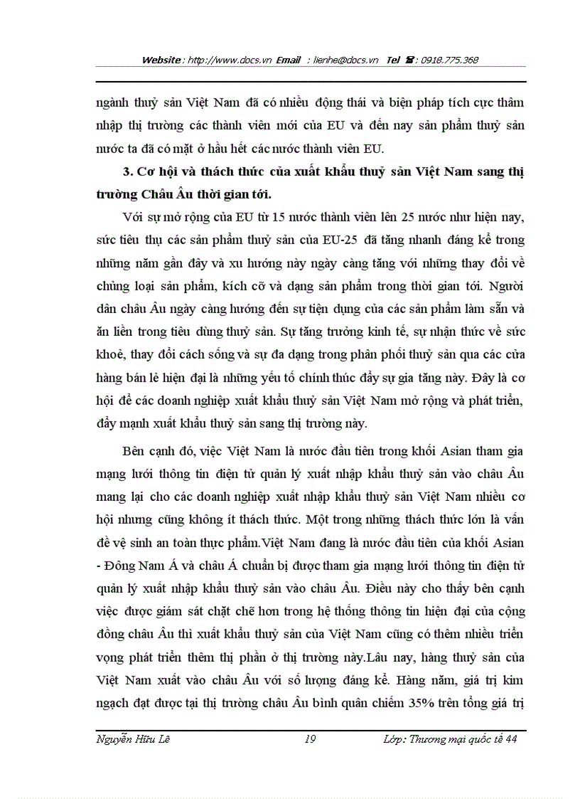 image for page Một số giải pháp nhằm đẩy mạnh xuất khẩu thuỷ sản của công ty TNHH Huy Nam sang thị trường Châu Âu