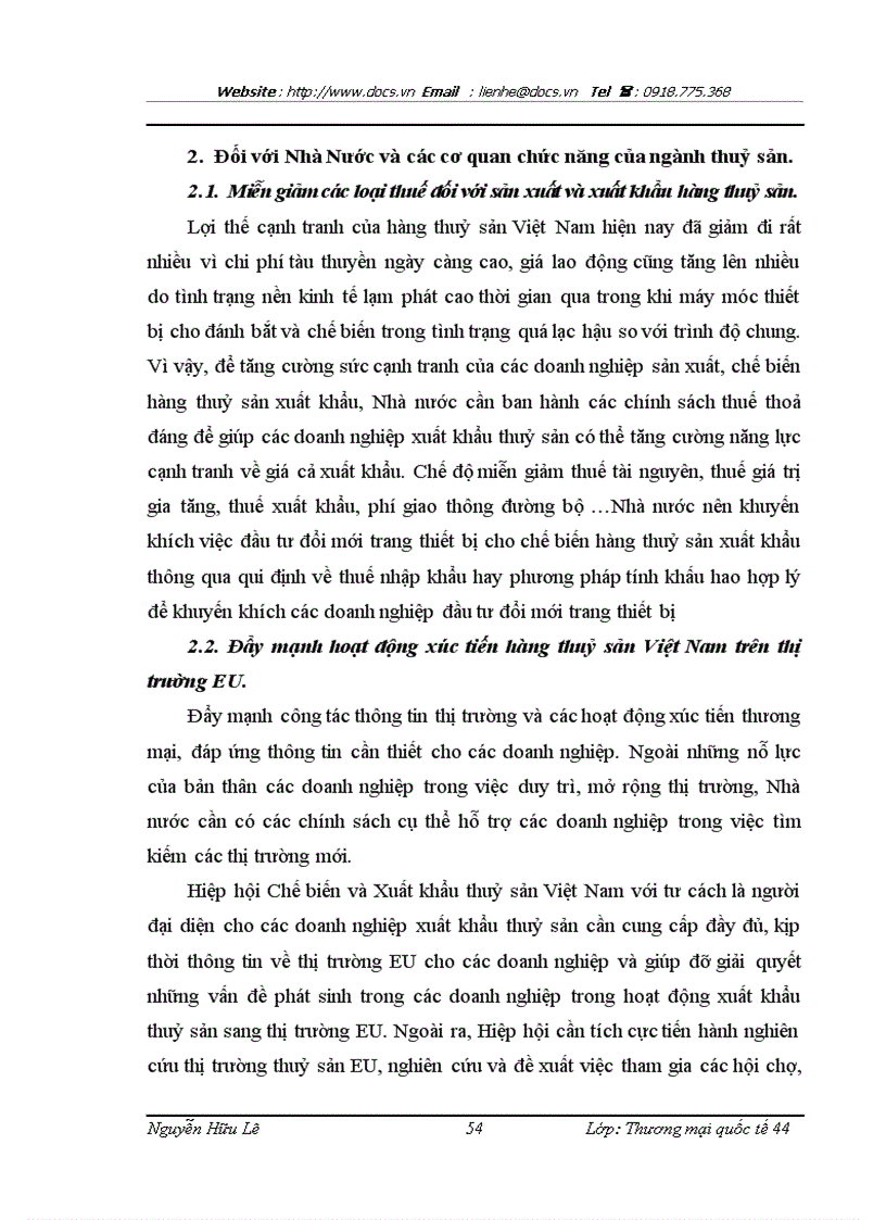 image for page Một số giải pháp nhằm đẩy mạnh xuất khẩu thuỷ sản của công ty TNHH Huy Nam sang thị trường Châu Âu