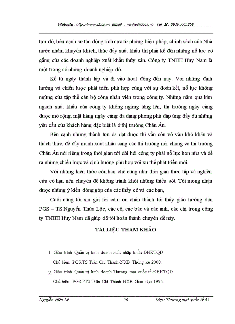 image for page Một số giải pháp nhằm đẩy mạnh xuất khẩu thuỷ sản của công ty TNHH Huy Nam sang thị trường Châu Âu