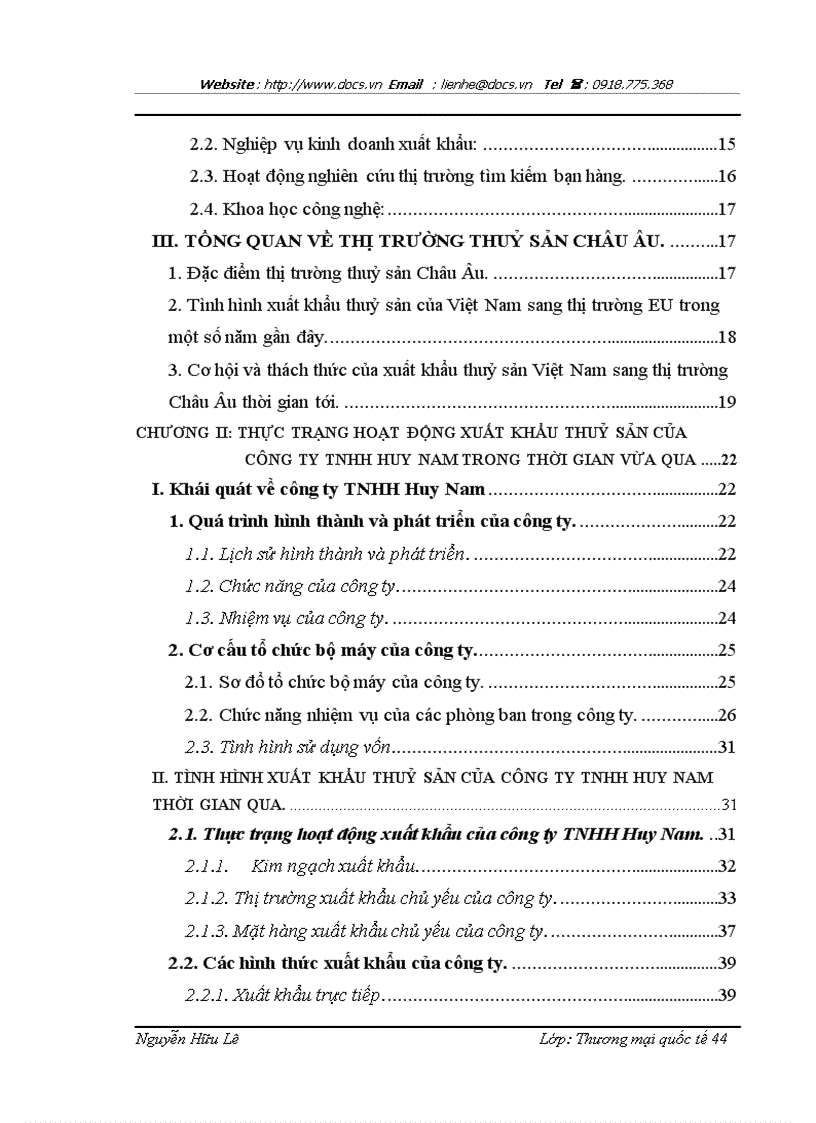 image for page Một số giải pháp nhằm đẩy mạnh xuất khẩu thuỷ sản của công ty TNHH Huy Nam sang thị trường Châu Âu